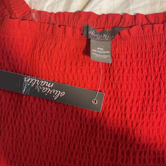 Olivia & Martin, petite XL mini dress. Smocked front and flutter sleeves. - Picture 2 of 6